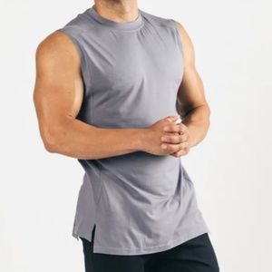 ALPHALETE Premium Mens Stepped Hem Sleeveless T Shirt Size Mesium